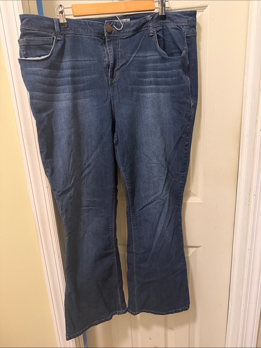 Women's Mid-Rise Dark Blue Flare Jeans